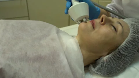 Facial rejuvenation using rf-lifting Stock Footage 60671664