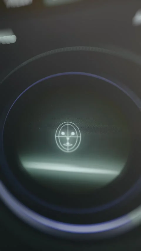 Facial scan capturing biometric data for secure access control Stock Footage 335457238