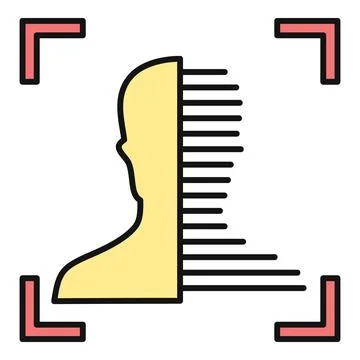 Facial scanning for biometric identity recognition icon Stock Illustration
