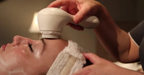 Facial Scrub Low Angle Dolly Stock Footage 57752871