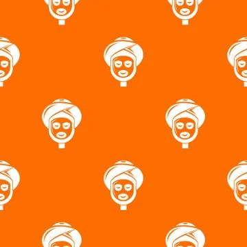 Facial spa treatment pattern vector orange 스톡 일러스트