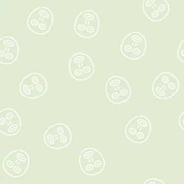 Facial sunscreen mask line vector seamless pattern 스톡 일러스트