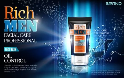 Facial wash ads 스톡 일러스트