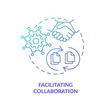 Facilitating collaboration blue gradient concept icon Stock Illustration