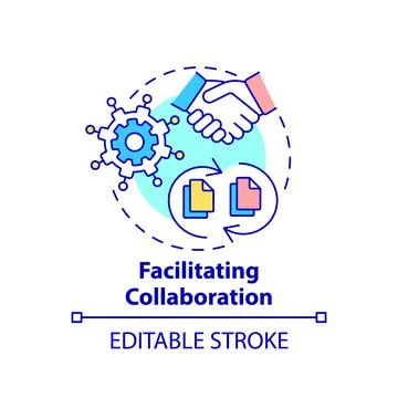 Facilitating collaboration concept icon Stock Illustration