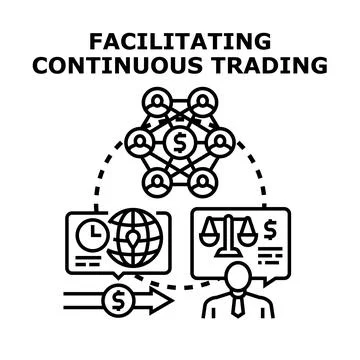 Facilitating continuous global trading decision making process Stock Illustration