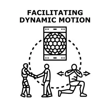 Facilitating dynamic motion with assistance robot and technology Stock Illustration