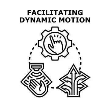 Facilitating dynamic motion control vector concept Stock Illustration