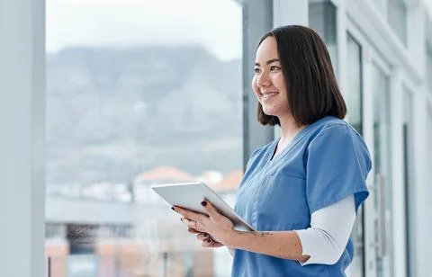 Facilitating effective data management with smart tech. Shot of a medical Stock Photos
