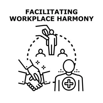 Facilitating team harmony and positive business environment Stock Illustration
