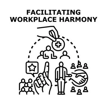 Facilitating workplace harmony and successful team collaboration Ilustración de archivo