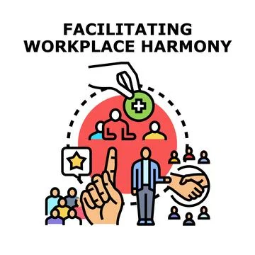Facilitating workplace harmony and successful team collaboration Stock Illustration
