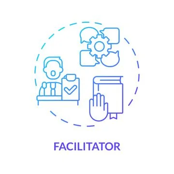 Facilitator blue gradient concept icon Illustrazione stock