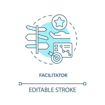 Facilitator turquoise concept icon Stock Illustration