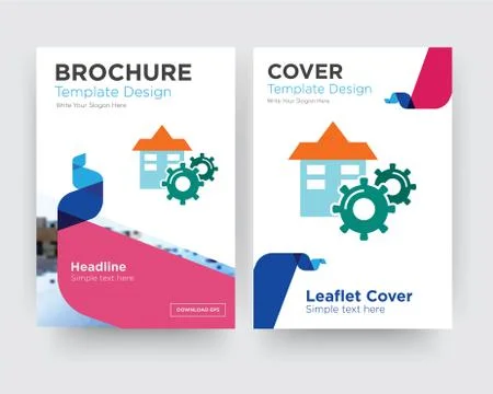 Facility brochure flyer design template Free Stock Illustration