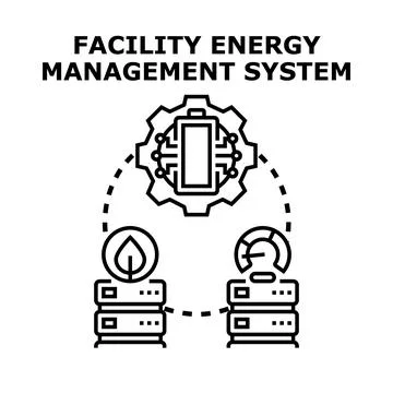 Facility energy management system optimizing consumption Illustrazione stock