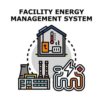 Facility energy management system optimizing consumption and controlling cl.. Stock Illustration
