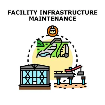 Facility infrastructure maintenance vector concept illustration Stock Illustration