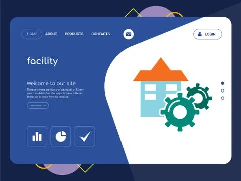 Facility Landing page website template design Illustrazione stock gratuita