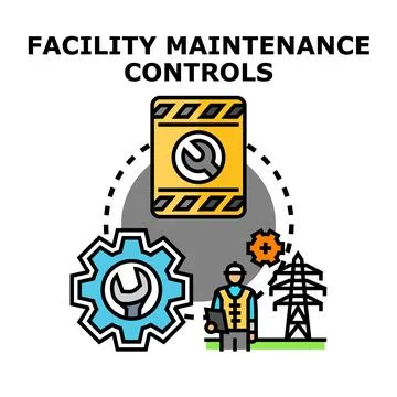 Facility maintenance controls management system concept Ilustración de archivo