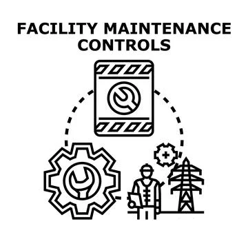 Facility maintenance controls management system concept Stock Illustration