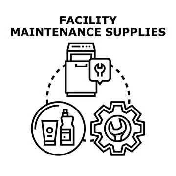 Facility maintenance supplies and service concept Stock Illustration