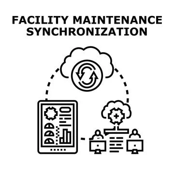 Facility maintenance synchronization system with cloud technology Stock Illustration