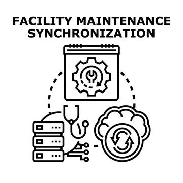Facility maintenance synchronization vector concept illustration イラスト素材