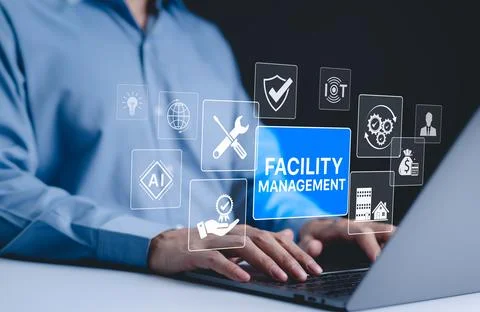 Facility Management and Digital Solutions Concept. Stock Photos