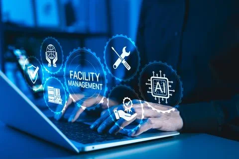 Facility Management and Digital Solutions Concept. Stock Photos