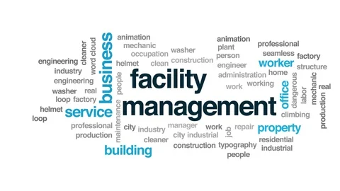 Facility management animated word cloud. Kinetic typography. Stock Footage 109135797