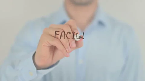 Facility Management, Man Writing on Transparent Screen Stock Footage 157318633