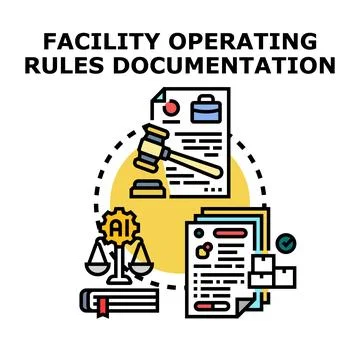 Facility operating rules documentation concept vector illustration イラスト素材