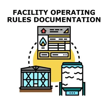 Facility operating rules documentation concept illustrating industrial stan.. Illustration