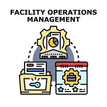 Facility operations management concept controlling complex systems イラスト素材