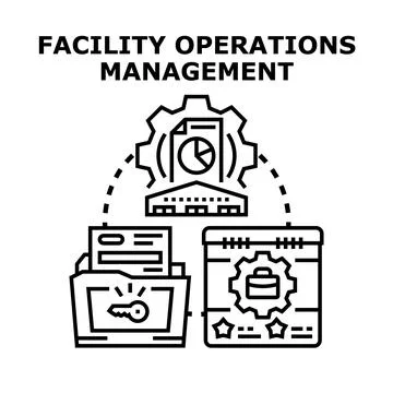 Facility operations management concept controlling complex systems Stock Illustration