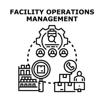 Facility operations management concept vector illustration Stock Illustration