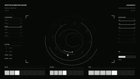 Facility Radiation Sensor Calibration HUD Seamless Loop Stock Footage 342255601