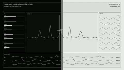 Facility Radiation Sensor Interface Seamless Loop Stock Footage 342255619