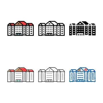 Facility range school building color icon vector Stock Illustration