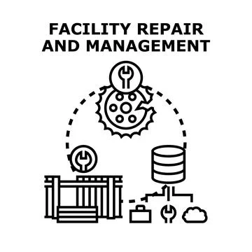 Facility repair and management concept illustrating maintenance 스톡 일러스트