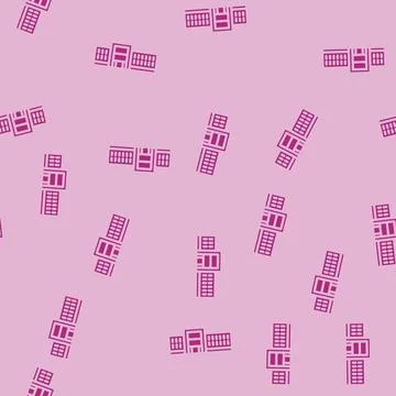 Facility school building glyph vector seamless pattern Ilustración de archivo