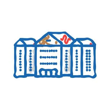 Facility school building icon doodle illustration Ilustración de archivo