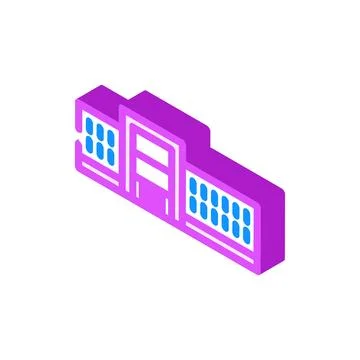 Facility school building isometric icon vector illustration Ilustración de archivo