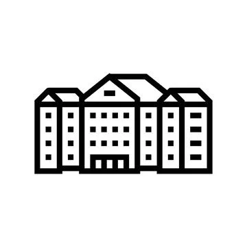 Facility school building line icon vector illustration Ilustración de archivo