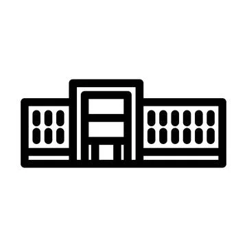 Facility school building line icon vector illustration Ilustración de archivo
