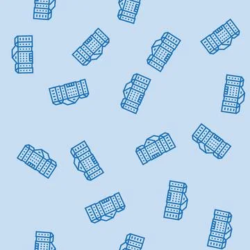 Facility school building line seamless pattern Ilustración de archivo