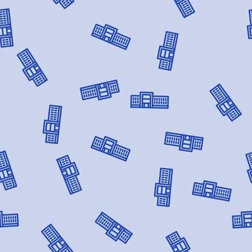 Facility school building line vector seamless pattern Ilustración de archivo