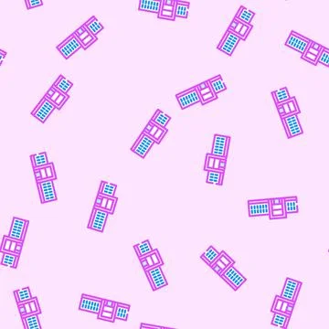 Facility school building vector seamless pattern Stock Illustration