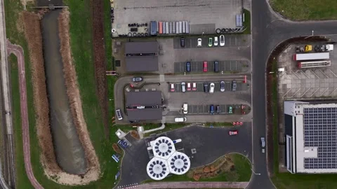 Facility With Solar, Industrial Complex Encompassing Treatment Plant And Видео 325453176